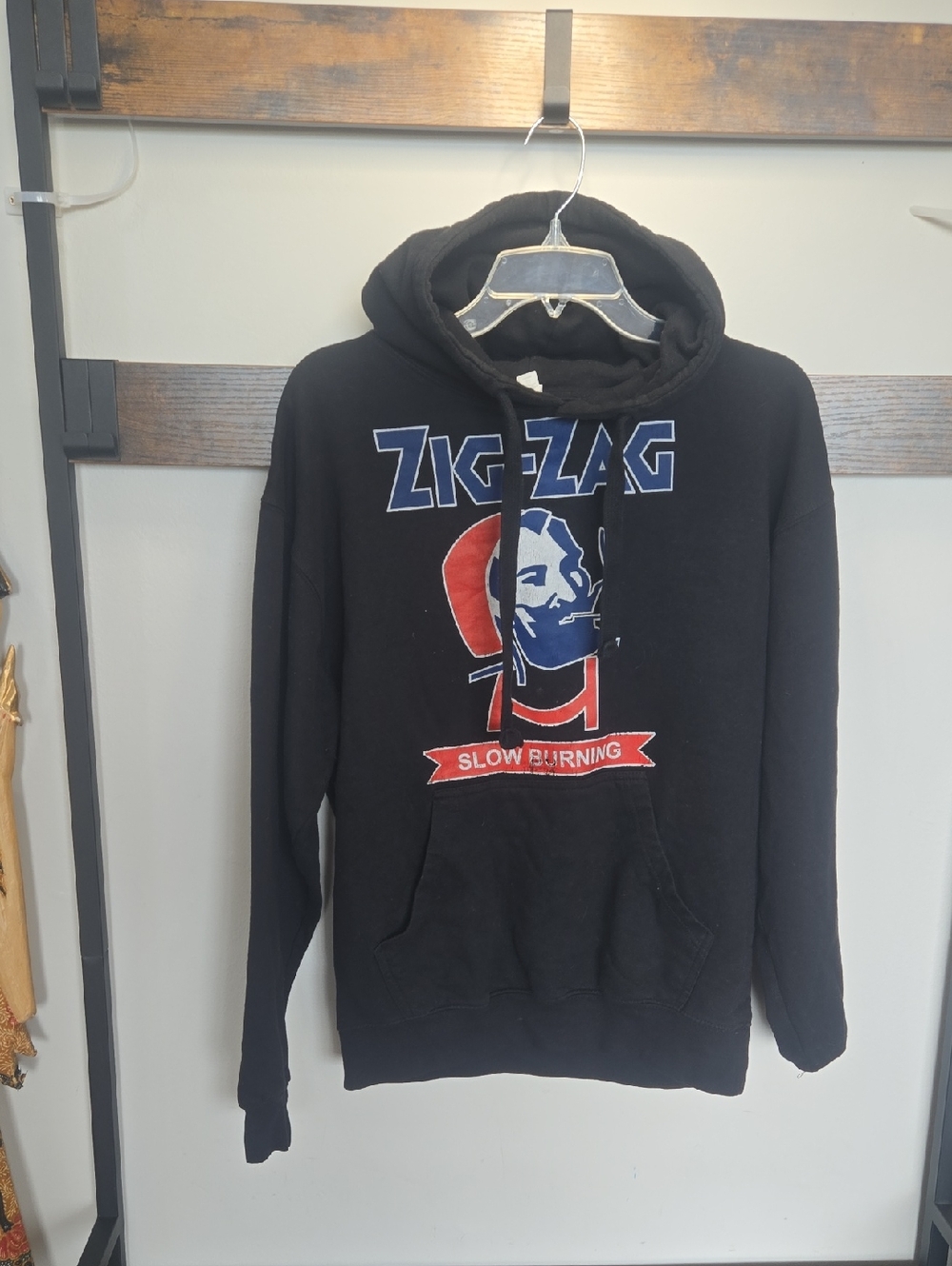 Black Zigzag Graphic Hoodie - Slow Burning